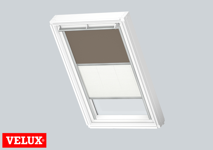 Duo Blind (Blackout), 4574 Warm Grey & 1016 White - VELUX Loft Blind - Image 3